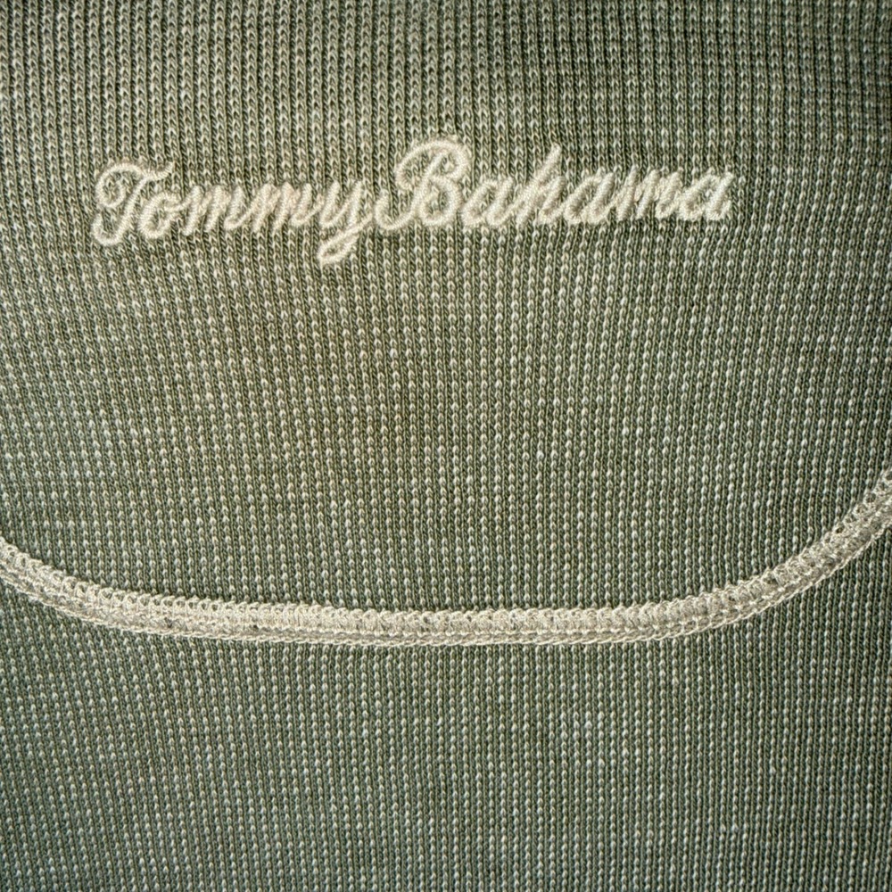 Tommy Bahama Mens 2XLB New Flip Coast Reversible Half-Zip Pullover Sisal Heather - Picture 9 of 12